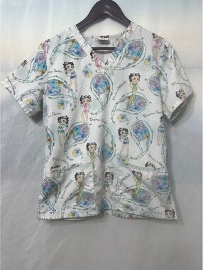 Betty Boop Scrub Top Women's XS
